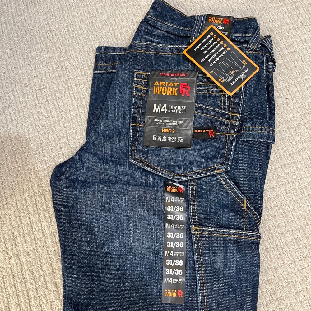 Men’s Ariat FR carpenter jeans.